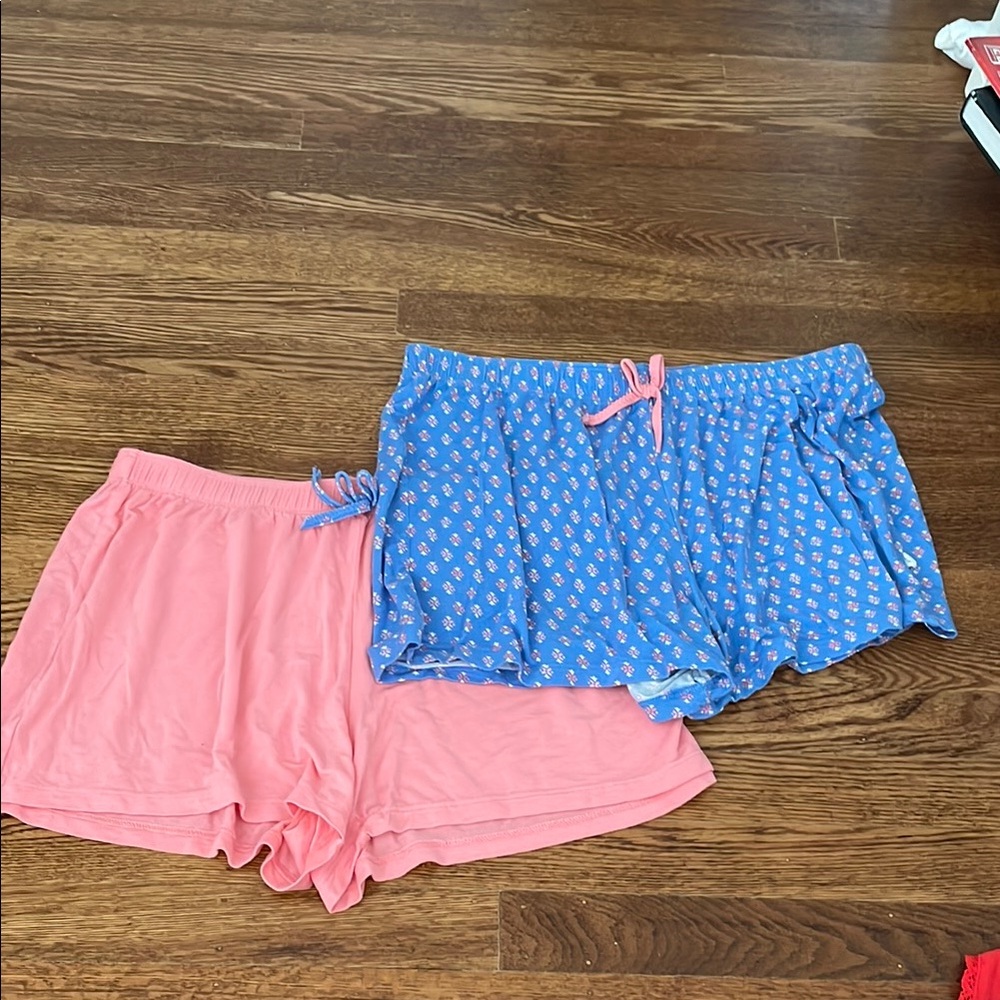 Cozy Pink and Patterned Blue Pajama Shorts Set